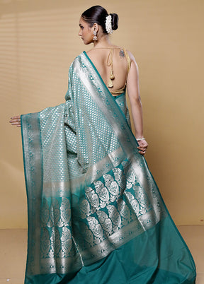 Blue Uppada Silk Saree With Blouse Piece