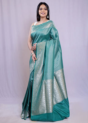 Green Uppada Silk Saree With Blouse Piece - Indian Silk House Agencies