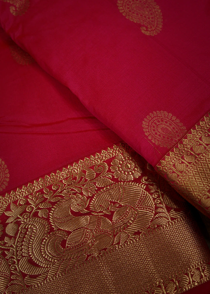 Pink Kanjivaram Silk Saree With Blouse Piece - Indian Silk House Agencies