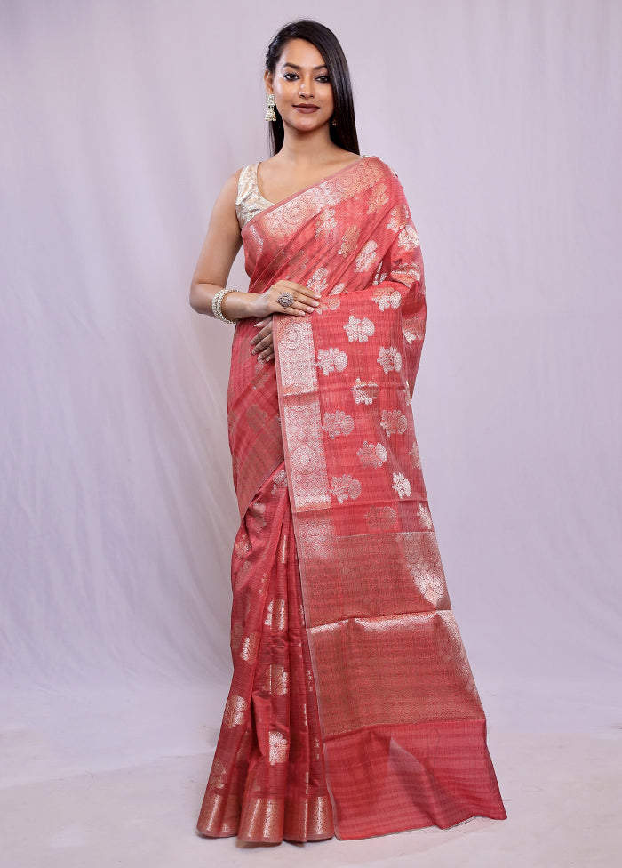 Pink Kora Silk Saree With Blouse Piece - Indian Silk House Agencies