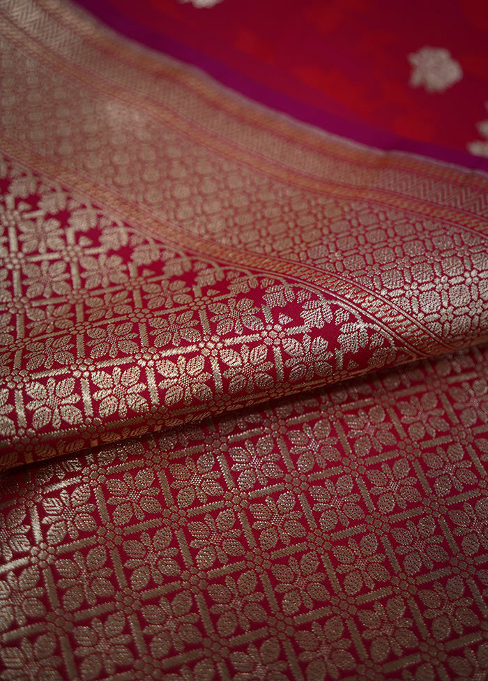 Pink Banarasi Silk Saree With Blouse Piece - Indian Silk House Agencies