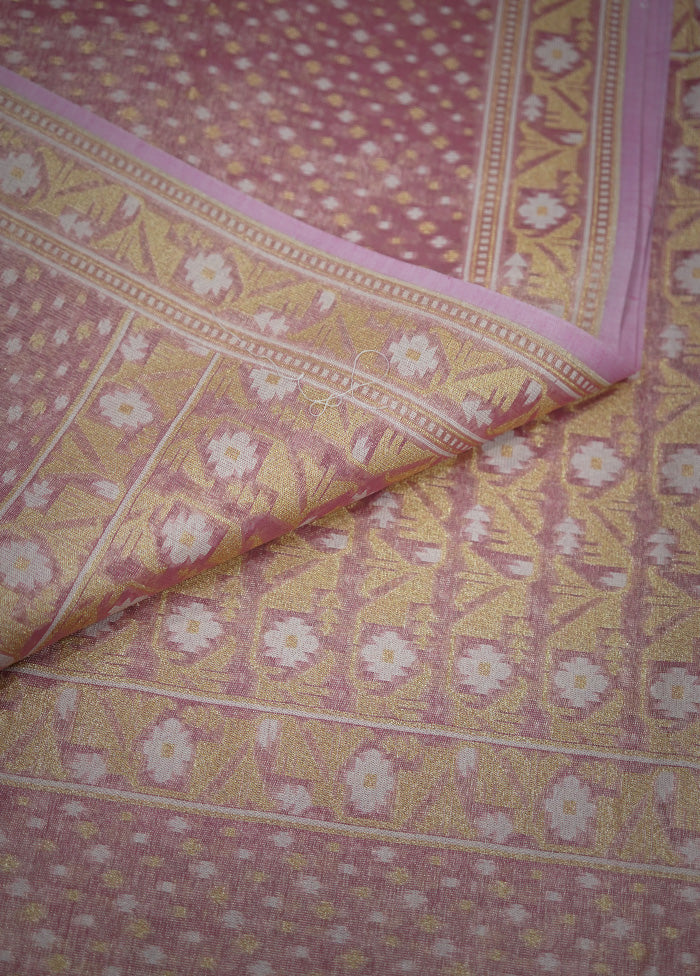 Pink Tissue Silk Saree With Blouse Piece - Indian Silk House Agencies