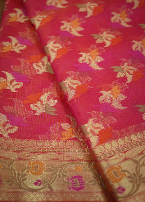 Pink Cotton Saree With Blouse Piece - Indian Silk House Agencies