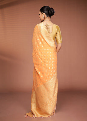 Orange Georgette Saree With Blouse Piece