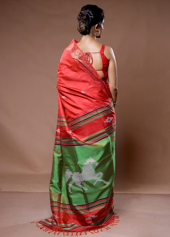 Multicolor Kalakhetra Kanjivaram Silk Saree With Blouse Piece - Indian Silk House Agencies