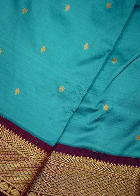 Green Kanjivaram Silk Saree Without Blouse Piece - Indian Silk House Agencies