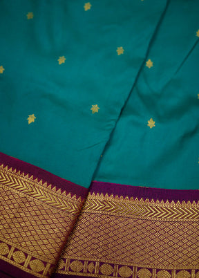 Green Kanjivaram Silk Saree Without Blouse Piece - Indian Silk House Agencies