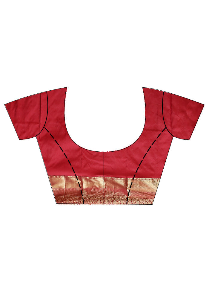 Maroon Kanjivaram Pure Silk Saree With Blouse Piece - Indian Silk House Agencies