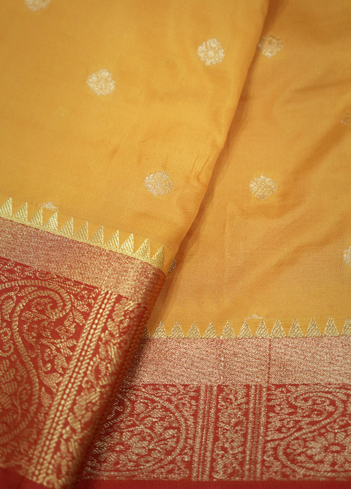 Yellow Kanjivaram Silk Saree With Blouse Piece - Indian Silk House Agencies