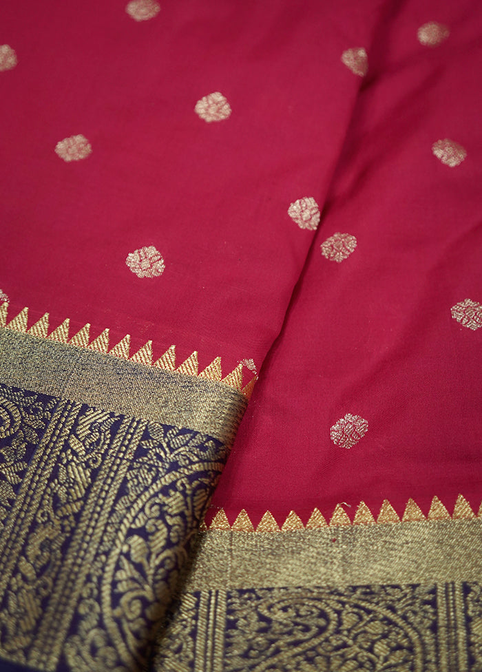 Pink Kanjivaram Silk Saree With Blouse Piece - Indian Silk House Agencies