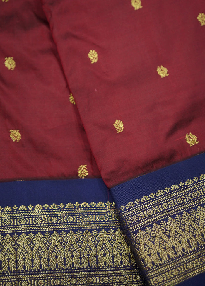 Red Kanjivaram Silk Saree With Blouse Piece - Indian Silk House Agencies