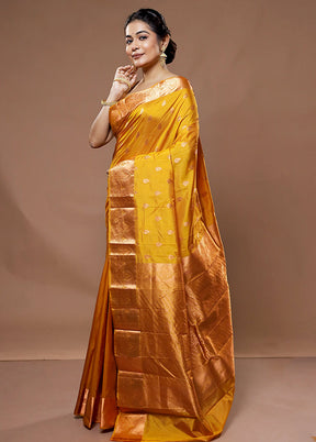 Yellow Kanjivaram Silk Saree With Blouse Piece - Indian Silk House Agencies