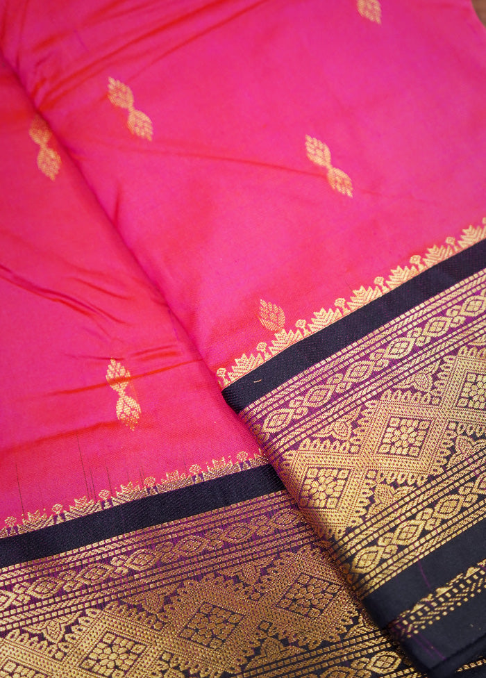 Pink Kanjivaram Silk Saree Without Blouse Piece - Indian Silk House Agencies