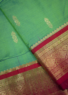 Green Kanjivaram Silk Saree With Blouse Piece
