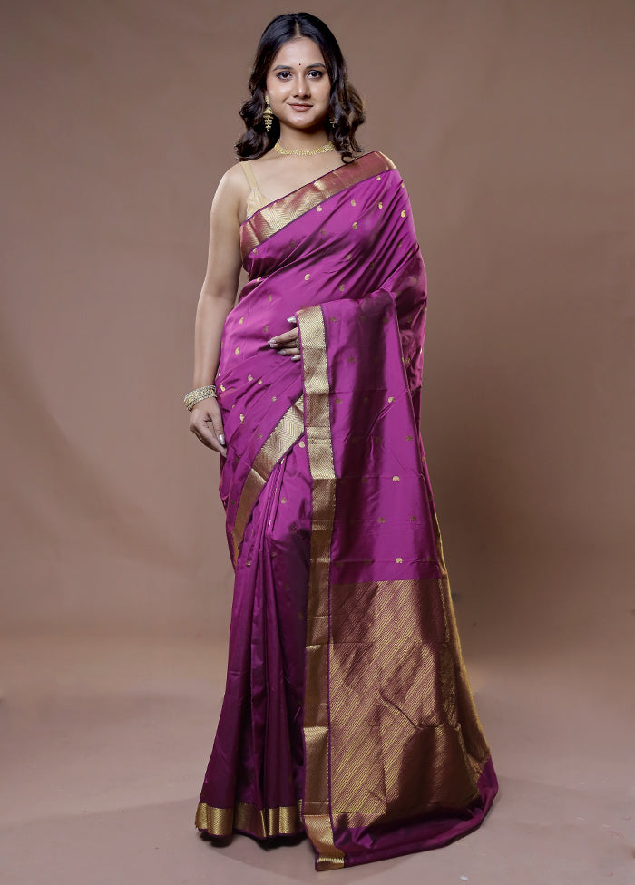 Pink Kanjivaram Silk Saree With Blouse Piece - Indian Silk House Agencies