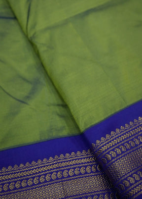 Green Kanjivaram Silk Saree With Blouse Piece - Indian Silk House Agencies