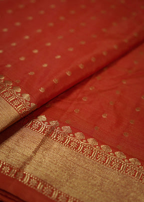 Orange Kanjivaram Silk Saree With Blouse Piece - Indian Silk House Agencies