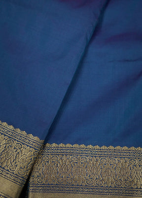 Blue Kanjivaram Silk Saree With Blouse Piece - Indian Silk House Agencies