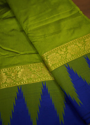 Green Kanjivaram Silk Saree With Blouse Piece - Indian Silk House Agencies