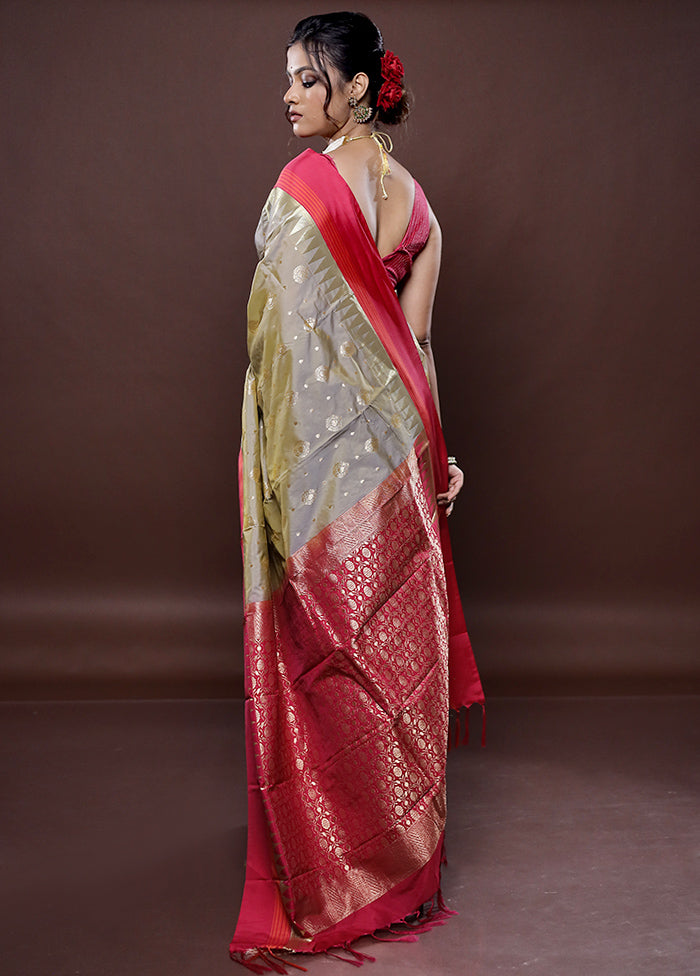 Green Kanjivaram Silk Saree Without Blouse Piece - Indian Silk House Agencies