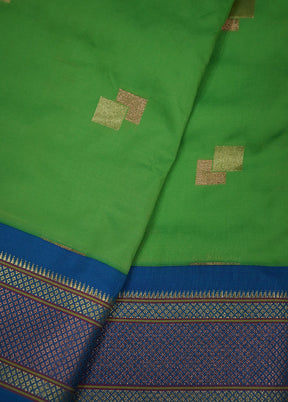 Green Kanjivaram Silk Saree With Blouse Piece - Indian Silk House Agencies