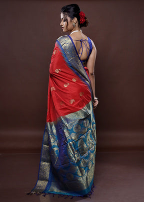 Pink Kanjivaram Silk Saree Without Blouse Piece - Indian Silk House Agencies