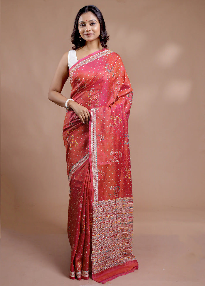 Multicolor Bishnupuri Stitch Saree With Blouse Piece - Indian Silk House Agencies