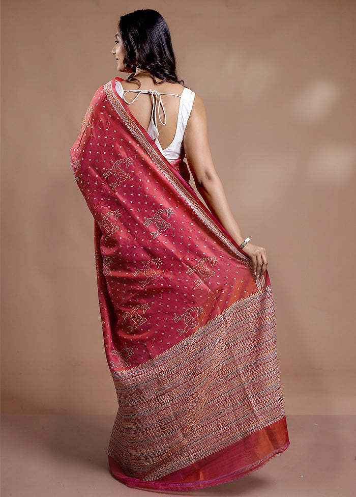 Multicolor Bishnupuri Stitch Saree With Blouse Piece - Indian Silk House Agencies