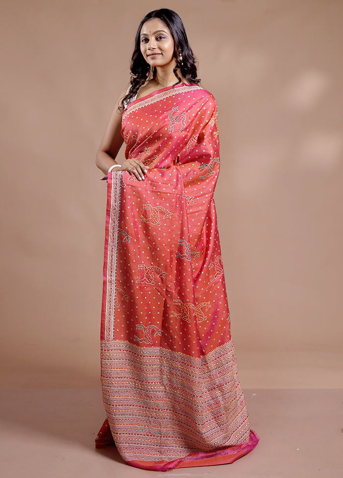 Multicolor Bishnupuri Stitch Saree With Blouse Piece - Indian Silk House Agencies