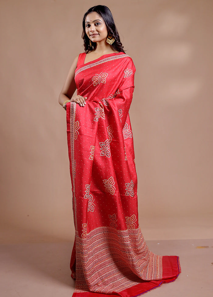 Multicolor Bishnupuri Stitch Saree With Blouse Piece - Indian Silk House Agencies