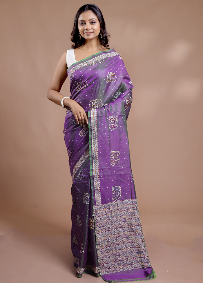 Multicolor Bishnupuri Stitch Saree With Blouse Piece - Indian Silk House Agencies