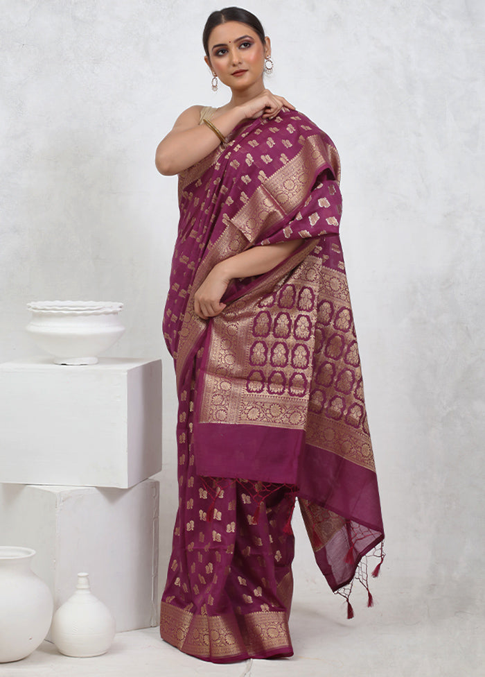 Pink Cotton Saree With Blouse Piece