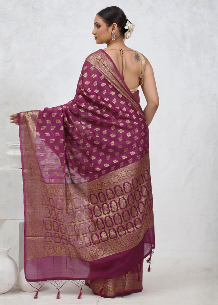 Pink Cotton Saree With Blouse Piece - Indian Silk House Agencies