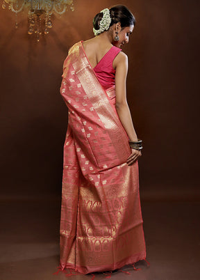 Pink Cotton Saree With Blouse Piece - Indian Silk House Agencies