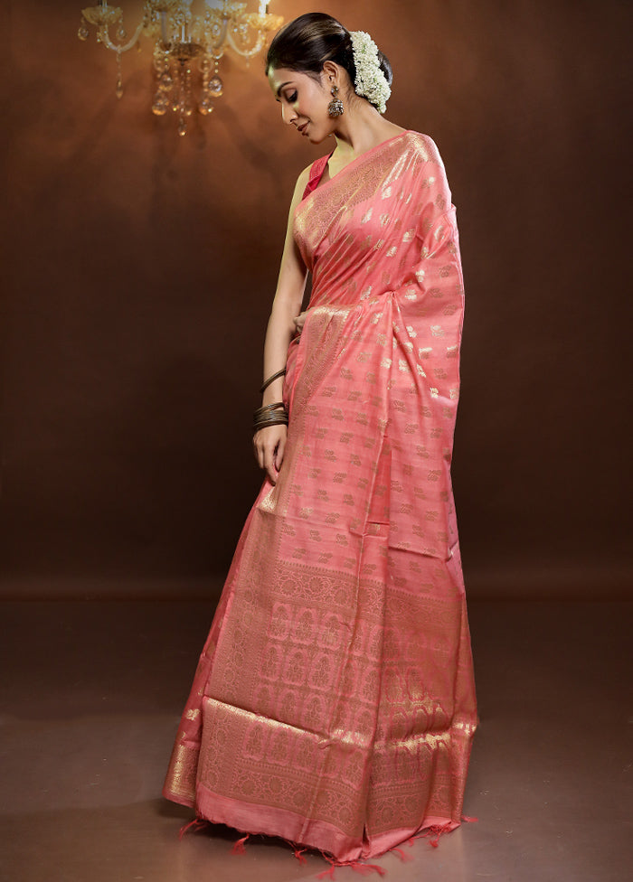 Pink Cotton Saree With Blouse Piece - Indian Silk House Agencies