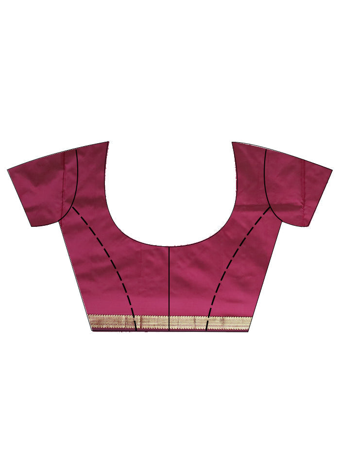 Maroon Kanjivaram Silk Saree With Blouse Piece - Indian Silk House Agencies