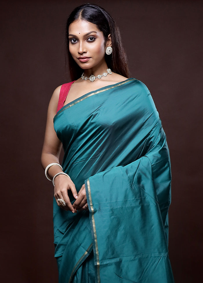 Green Kanjivaram Silk Saree Without Blouse Piece - Indian Silk House Agencies