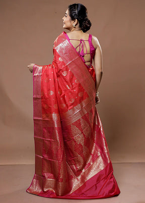 Multicolor Kanjivaram Silk Saree With Blouse Piece - Indian Silk House Agencies