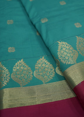 Green Kanjivaram Silk Saree With Blouse Piece - Indian Silk House Agencies