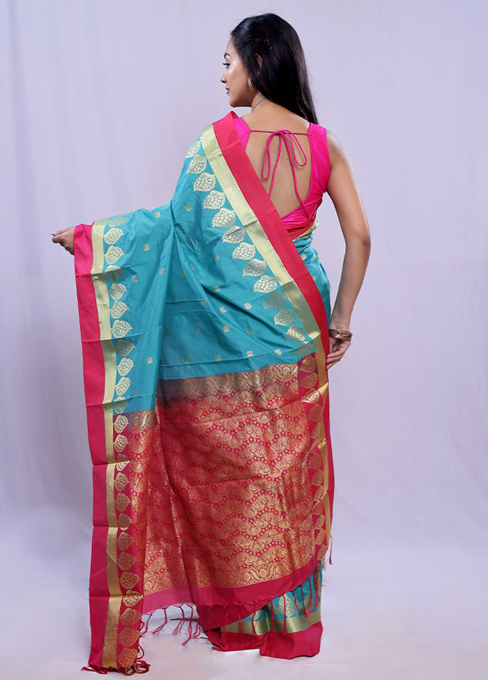 Green Kanjivaram Silk Saree With Blouse Piece - Indian Silk House Agencies