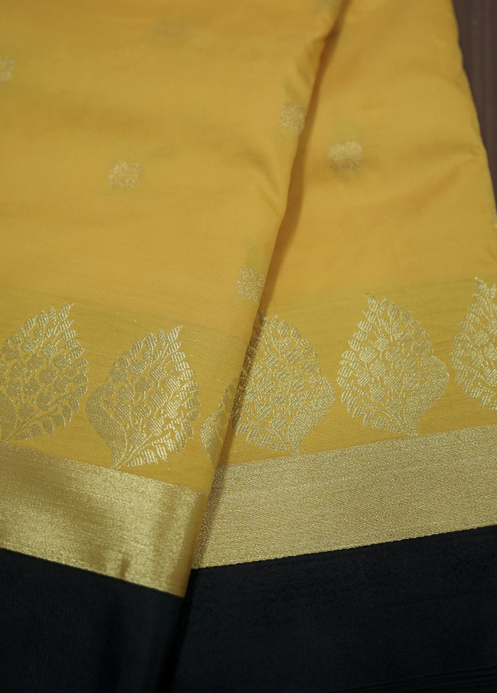 Yellow Kanjivaram Silk Saree With Blouse Piece - Indian Silk House Agencies