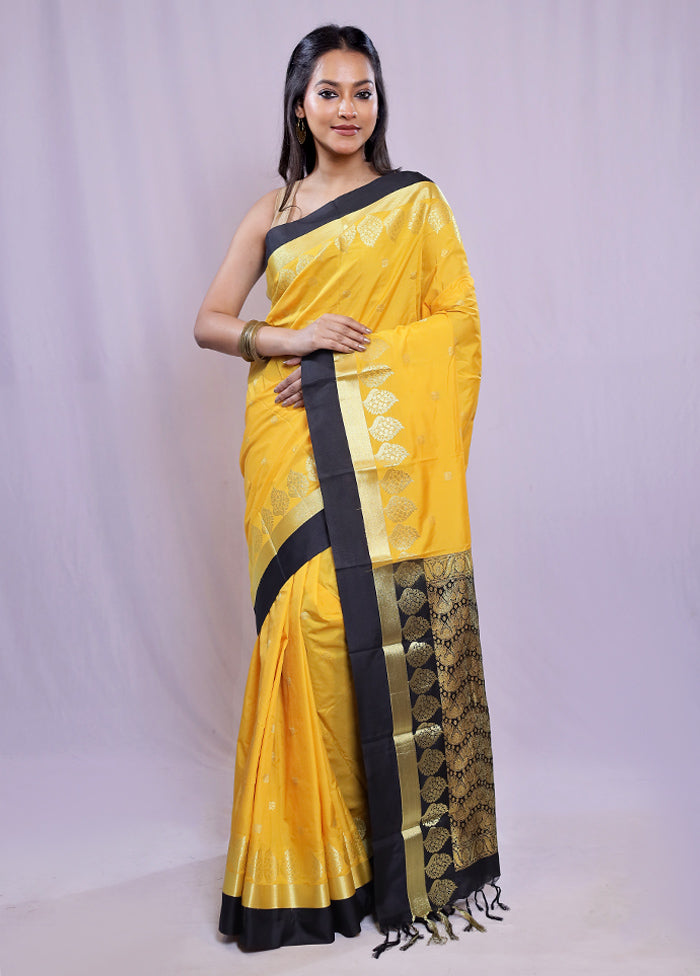 Yellow Kanjivaram Silk Saree With Blouse Piece - Indian Silk House Agencies