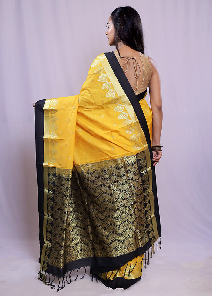 Yellow Kanjivaram Silk Saree With Blouse Piece - Indian Silk House Agencies