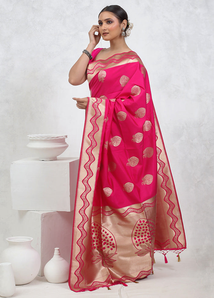 Pink Dupion Silk Saree With Blouse Piece - Indian Silk House Agencies