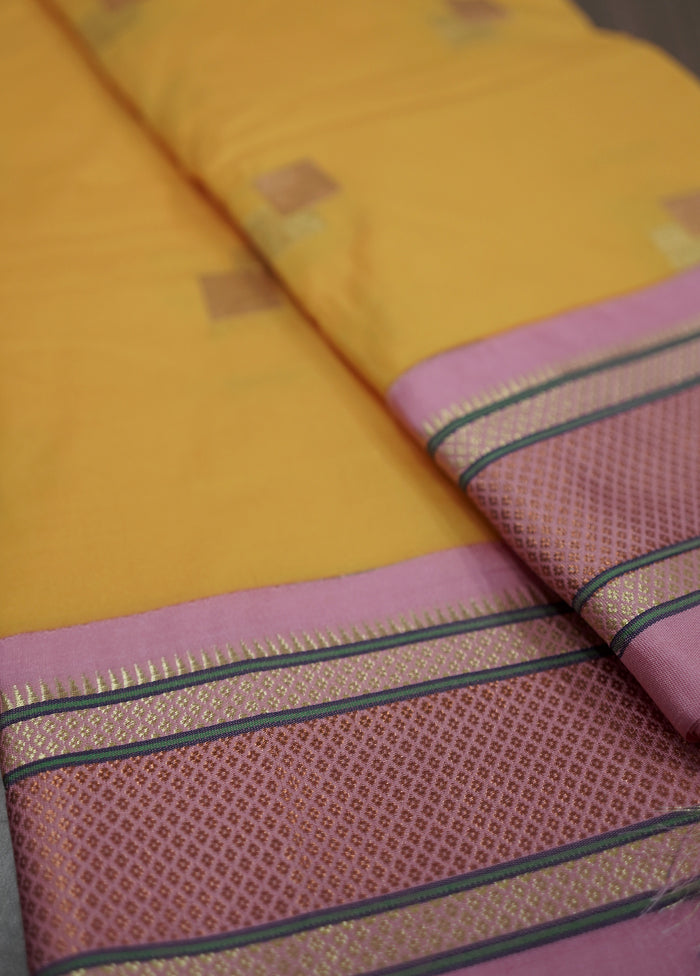 Yellow Kanjivaram Silk Saree With Blouse Piece - Indian Silk House Agencies