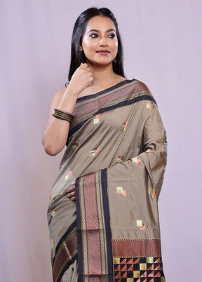 Grey Kanjivaram Silk Saree With Blouse Piece - Indian Silk House Agencies