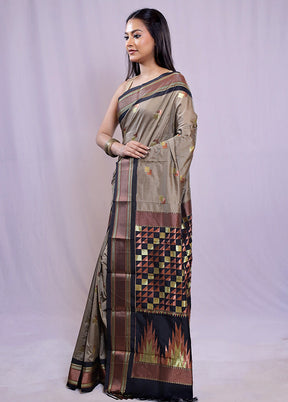 Grey Kanjivaram Silk Saree With Blouse Piece - Indian Silk House Agencies