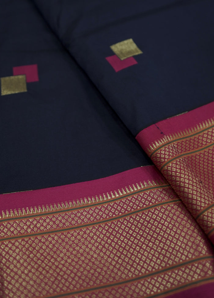 Blue Kanjivaram Silk Saree With Blouse Piece - Indian Silk House Agencies