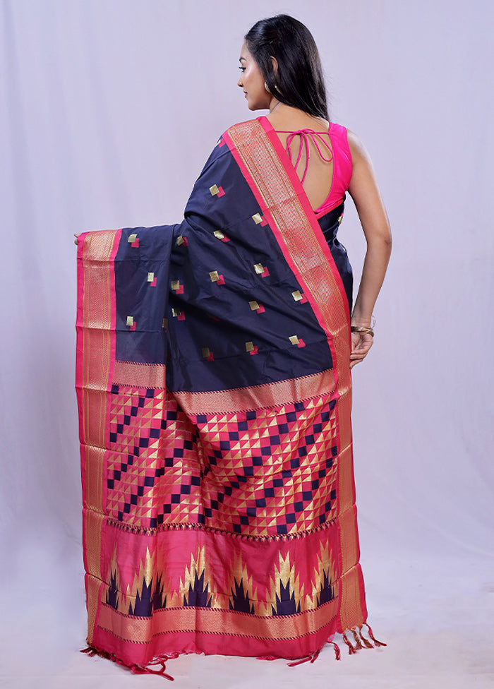 Blue Kanjivaram Silk Saree With Blouse Piece - Indian Silk House Agencies