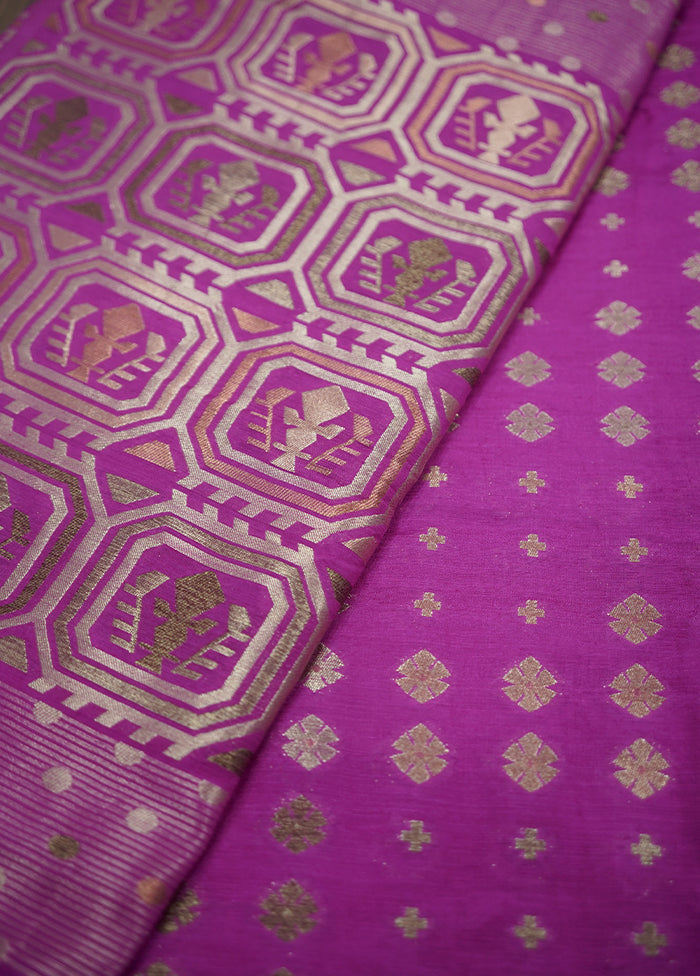 Pink Dupion Silk Saree With Blouse Piece - Indian Silk House Agencies